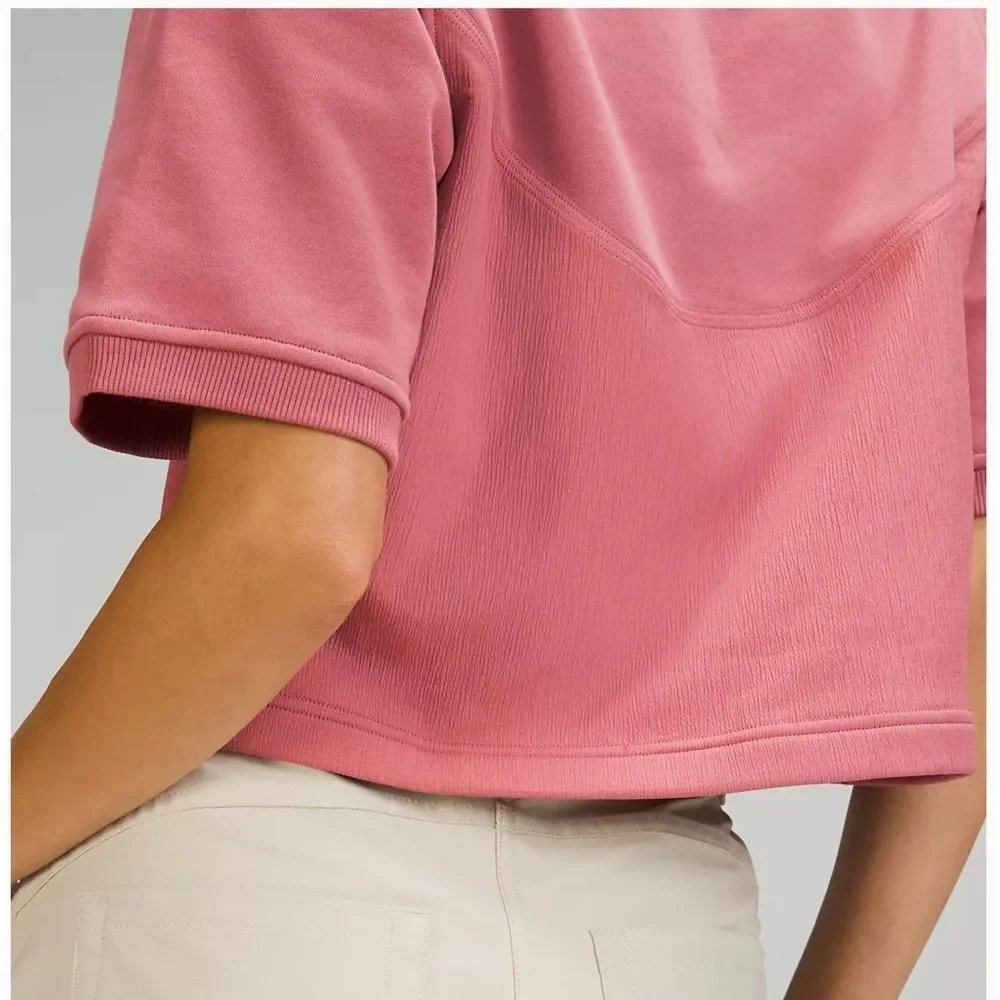 Lululemon Cotton‎ French Terry+Swift T-Shirt - Color Briar Rose Size 6 NWT